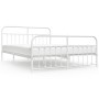 Metal bed frame with headboard and footboard white 183x213 cm by vidaXL, Beds and slatted bases - Ref: Foro24-352650, Price: ...
