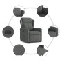 Sillón eléctrico reclinable elevable de tela gris oscuro