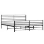 Black metal headboard and footboard bed frame 180x200 cm by vidaXL, Beds and slatted bases - Ref: Foro24-352341, Price: 122,9...
