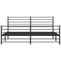Black metal headboard and footboard bed frame 180x200 cm by vidaXL, Beds and slatted bases - Ref: Foro24-352341, Price: 122,9...