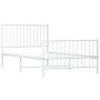 White metal bed frame with headboard and footboard 100x190 cm by vidaXL, Beds and slatted bases - Ref: Foro24-350943, Price: ...