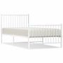 Estructura cama metal con cabecero y pie cama blanca 90x190 cm de vidaXL, Camas y somieres - Ref: Foro24-350941, Precio: 68,6...