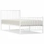 Metal bed frame with headboard and footboard white 90x190 cm by vidaXL, Beds and slatted bases - Ref: Foro24-350941, Price: 6...