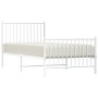 Estructura cama metal con cabecero y pie cama blanca 90x190 cm de vidaXL, Camas y somieres - Ref: Foro24-350941, Precio: 68,6...
