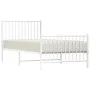 Metal bed frame with headboard and footboard white 90x190 cm by vidaXL, Beds and slatted bases - Ref: Foro24-350941, Price: 6...