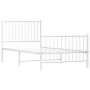 Estructura cama metal con cabecero y pie cama blanca 90x190 cm de vidaXL, Camas y somieres - Ref: Foro24-350941, Precio: 67,6...