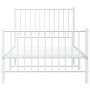 Estructura cama metal con cabecero y pie cama blanca 90x190 cm de vidaXL, Camas y somieres - Ref: Foro24-350941, Precio: 68,6...