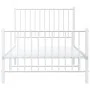 Metal bed frame with headboard and footboard white 90x190 cm by vidaXL, Beds and slatted bases - Ref: Foro24-350941, Price: 6...
