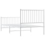 Estructura cama metal con cabecero y pie cama blanca 90x190 cm de vidaXL, Camas y somieres - Ref: Foro24-350941, Precio: 68,6...