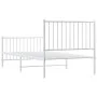 Metal bed frame with headboard and footboard white 90x190 cm by vidaXL, Beds and slatted bases - Ref: Foro24-350941, Price: 6...