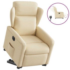 Sillón eléctrico reclinable elevable de tela color crema Sillón eléctrico reclinable elevable de tela color crema