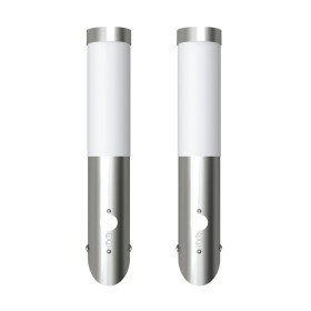 2 Apliques de exterior con detector de movimiento, acero