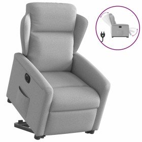 Sillón eléctrico reclinable elevable de tela gris nube en Sillones | Comprar online en Foro24