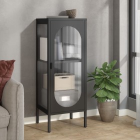 Tall glass and black steel display cabinet 40x35x105 cm by vidaXL, Sideboards - Ref: Foro24-352999, Price: 150,62 €, Discount: %