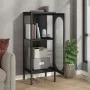 Tall glass and black steel display cabinet 40x35x105 cm by vidaXL, Sideboards - Ref: Foro24-352999, Price: 150,62 €, Discount: %