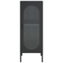 Aparador alto vidrio y acero negro 40x35x105 cm