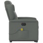 Sillón de masaje eléctrico reclinable elevable tela gris oscuro