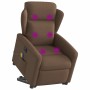 Sillón de masaje eléctrico reclinable elevable tela marrón