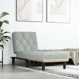 Sofá diván de terciopelo gris claro de vidaXL, Divanes - Ref: Foro24-352860, Precio: 142,90 €, Descuento: %