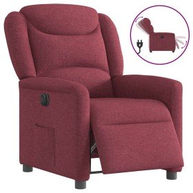Sillón reclinable eléctrico tela rojo tinto en Sillones | Comprar online en Foro24