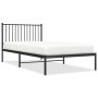 Bed frame with black metal headboard 100x200 cm by vidaXL, Beds and slatted bases - Ref: Foro24-350859, Price: 83,11 €, Disco...