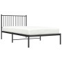 Bed frame with black metal headboard 100x200 cm by vidaXL, Beds and slatted bases - Ref: Foro24-350859, Price: 83,11 €, Disco...
