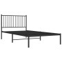 Bed frame with black metal headboard 100x200 cm by vidaXL, Beds and slatted bases - Ref: Foro24-350859, Price: 83,11 €, Disco...