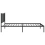 Bed frame with black metal headboard 100x200 cm by vidaXL, Beds and slatted bases - Ref: Foro24-350859, Price: 83,11 €, Disco...