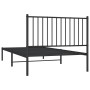 Bed frame with black metal headboard 100x200 cm by vidaXL, Beds and slatted bases - Ref: Foro24-350859, Price: 83,11 €, Disco...