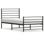 Estructura de cama con cabecero y estribo metal negro 100x190cm de vidaXL, Camas y somieres - Ref: Foro24-352331, Precio: 76,...