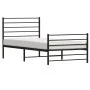 Estructura de cama con cabecero y estribo metal negro 100x190cm de vidaXL, Camas y somieres - Ref: Foro24-352331, Precio: 76,...