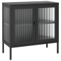 Sideboard aus schwarzem Glas und Stahl, 70 x 35 x 70 cm von vidaXL, Sideboards - Ref: Foro24-353001, Preis: 151,94 €, Rabatt: %