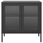 Sideboard aus schwarzem Glas und Stahl, 70 x 35 x 70 cm von vidaXL, Sideboards - Ref: Foro24-353001, Preis: 151,94 €, Rabatt: %