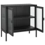 Black glass and steel sideboard 70x35x70 cm by vidaXL, Sideboards - Ref: Foro24-353001, Price: 151,78 €, Discount: %