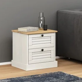 Mesita de noche VIGO madera maciza de pino blanco 42x35x42 cm de vidaXL, Mesitas de noche - Ref: Foro24-353158, Precio: 59,24...