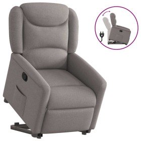 Sillón reclinable elevable tela gris taupe Sillón reclinable elevable tela gris taupe