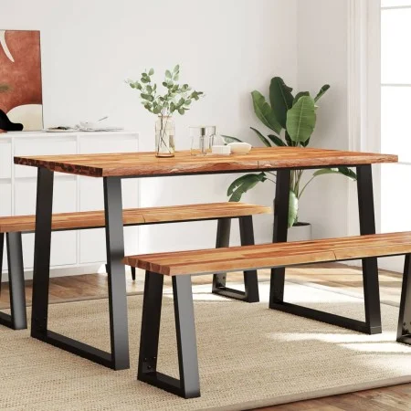 Live edge dining table solid acacia wood 140x80x75cm by vidaXL, Kitchen and dining tables - Ref: Foro24-353289, Price: 254,64...