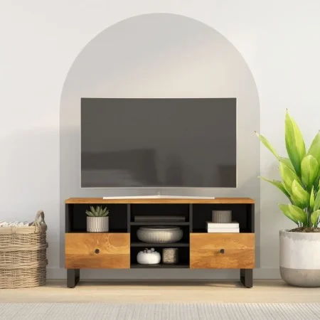 Mango wood and engineered wood TV cabinet 100x33x46 cm by vidaXL, TV Furniture - Ref: Foro24-351981, Price: 101,95 €, Discoun...
