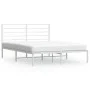 Bettgestell aus weißem Metall mit Kopfteil 160x200 cm von vidaXL, Betten und Lattenroste - Ref: Foro24-352371, Preis: 123,18 ...