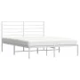 Bettgestell aus weißem Metall mit Kopfteil 160x200 cm von vidaXL, Betten und Lattenroste - Ref: Foro24-352371, Preis: 123,18 ...