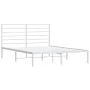 Bettgestell aus weißem Metall mit Kopfteil 160x200 cm von vidaXL, Betten und Lattenroste - Ref: Foro24-352371, Preis: 123,18 ...
