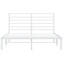 Bettgestell aus weißem Metall mit Kopfteil 160x200 cm von vidaXL, Betten und Lattenroste - Ref: Foro24-352371, Preis: 123,18 ...