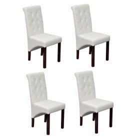 Sillas de comedor 4 unidades cuero sintético blanco Sillas de comedor 4 unidades cuero sintético blanco