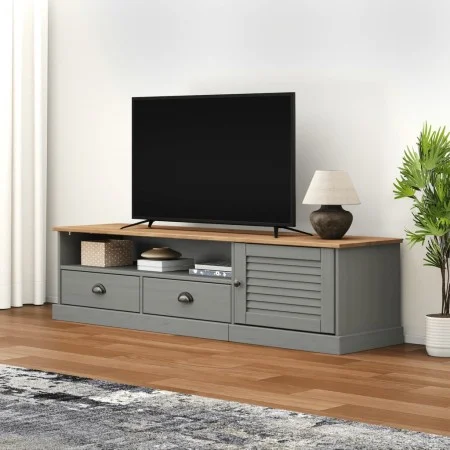 VIGO TV cabinet solid gray pine wood 156x40x40 cm by vidaXL, TV Furniture - Ref: Foro24-353174, Price: 138,96 €, Discount: %