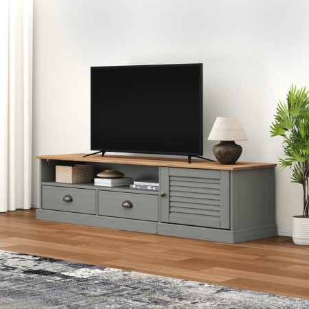 VIGO TV-Schrank aus massivem grauem Kiefernholz 156x40x40 cm von vidaXL, TV-Möbel - Ref: Foro24-353174, Preis: 140,83 €, Raba...