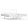 Metal bed frame with headboard and white footboard 180x200 cm by vidaXL, Beds and slatted bases - Ref: Foro24-352390, Price: ...