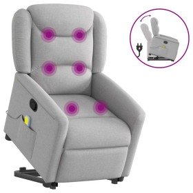 Sillón de masaje reclinable de pie de tela gris nube en Sillones | Comprar online en Foro24
