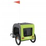 Haustier-Fahrradanhänger, Eisen-Oxford-Stoff, Grün, Grau von vidaXL, Kinderwagen für Haustiere - Ref: Foro24-93836, Preis: 94...
