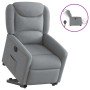 Sillón eléctrico reclinable elevable de tela gris claro en Sillones | Comprar online en Foro24
