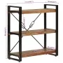 3-height iron and recycled wood shelf 77x30x80cm by vidaXL, Bookcases and shelves - Ref: Foro24-351109, Price: 126,19 €, Disc...